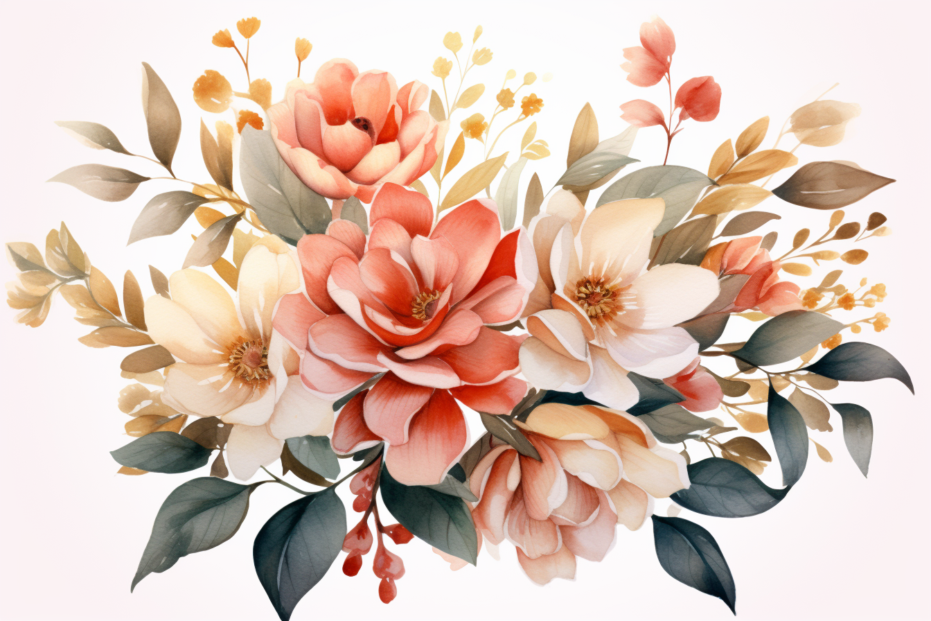 Kit Graphique #383928 Watercolor Floral Divers Modles Web - Logo template Preview