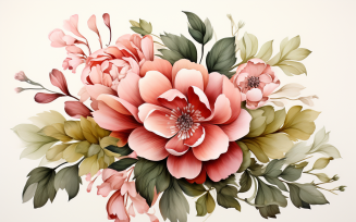 Watercolor Flowers Bouquets, illustration background 117