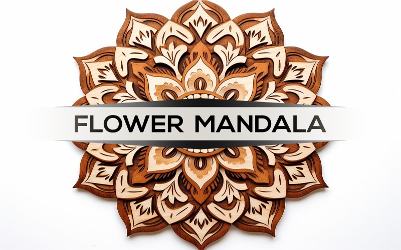 Wooden mandala design | flower mandala | 3d wooden mandala Illustration