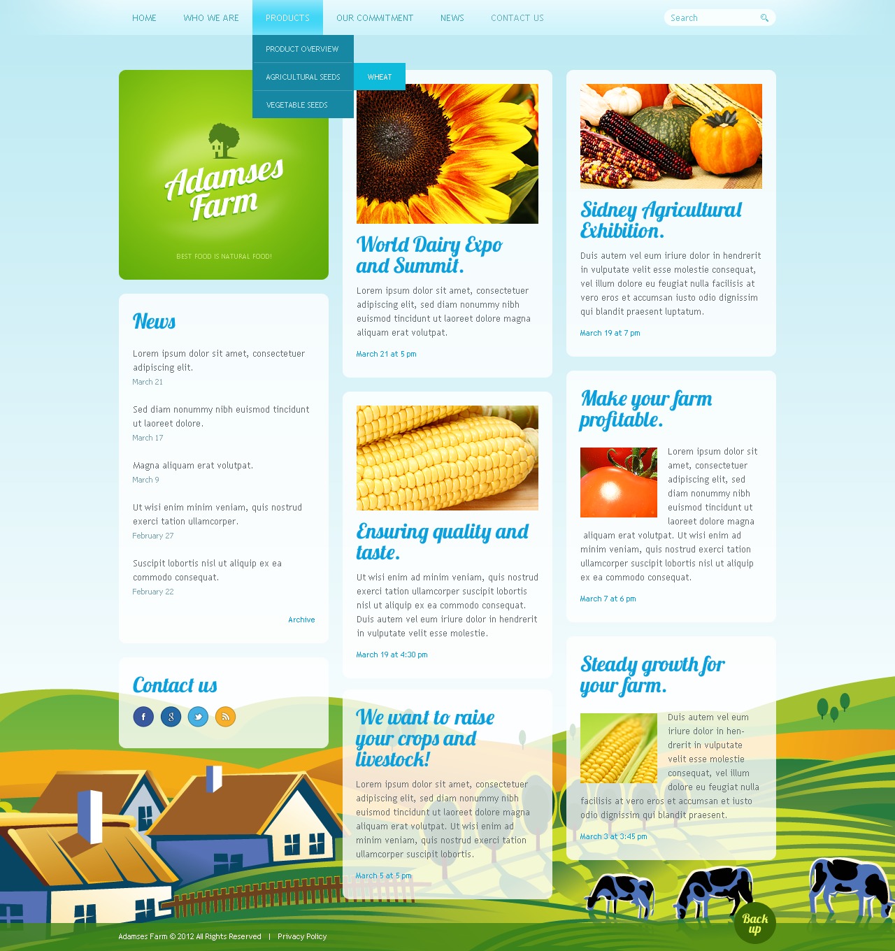 Agriculture Website Template #38444