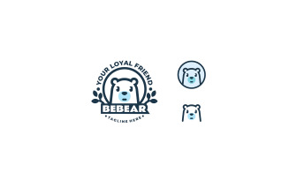 Bear Simple Mascot Logo Template 2