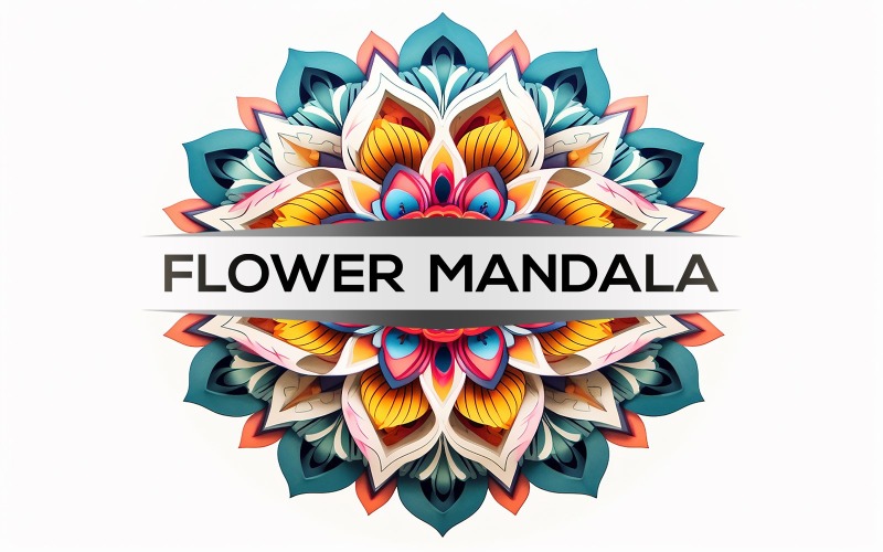 Colorful flower mandala | colorful mandala design | colorful flower | colorful flower art Illustration