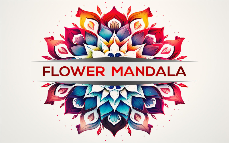 Colorful mandala | fire mandala design | fire flower | colorful flower art Illustration