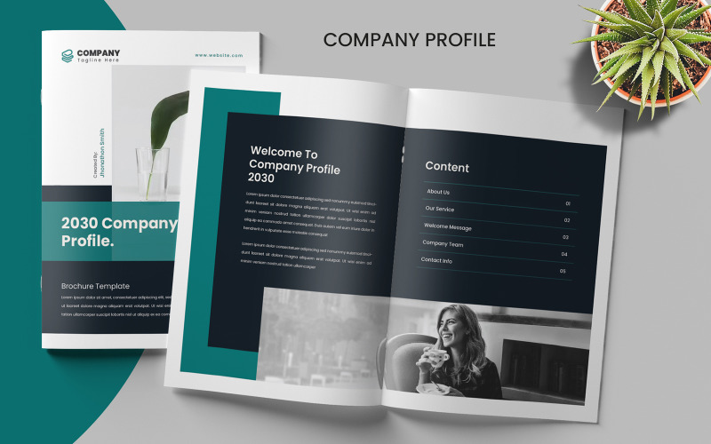 Company Profile, Minimal Brochure Template, Vector Magazine Template