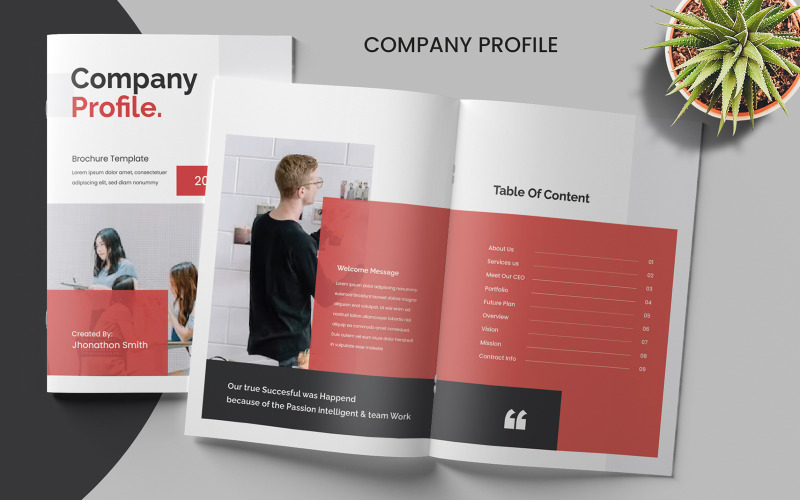 Company Profile, Minimal Brochure Template Magazine Template