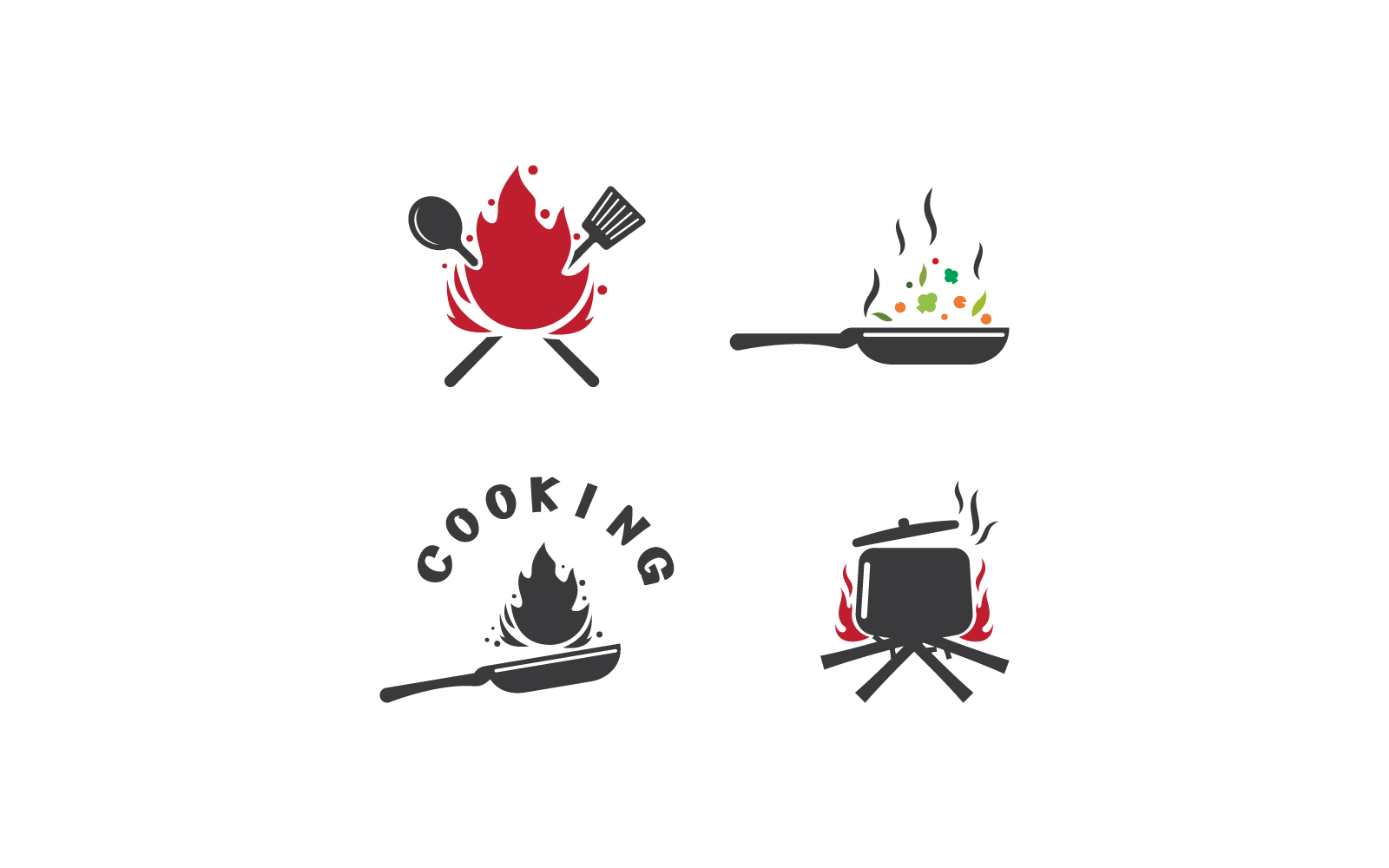 Cooking pan restaurant logo vector design template