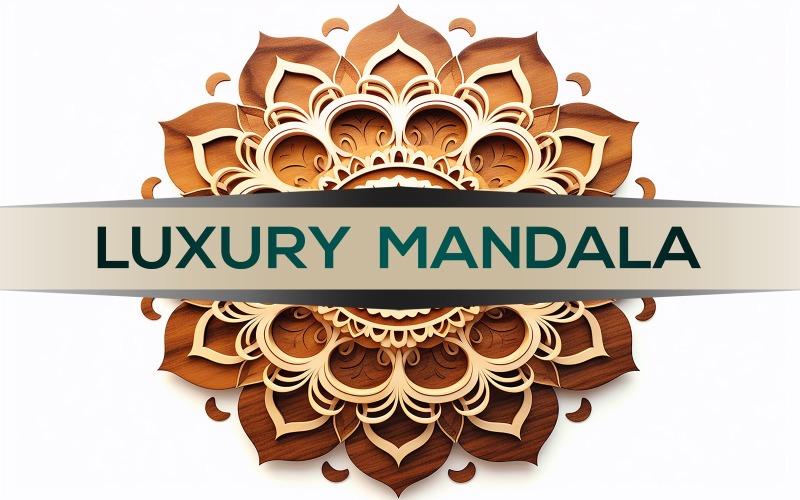 Creative wooden mandala | wooden art mandala design | wooden mandala | brown mandala Illustration