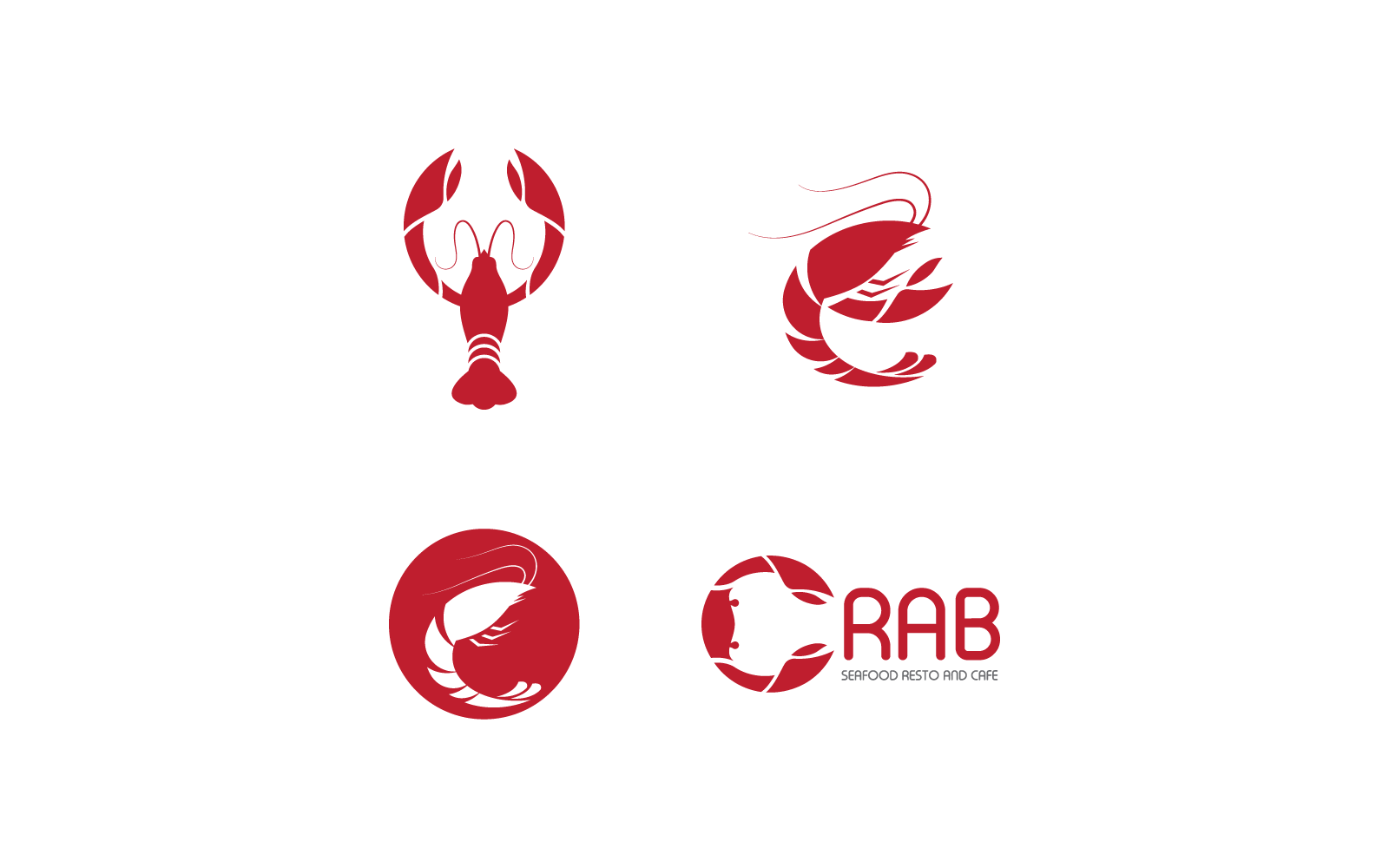 Design piatto per l'illustrazione del logo dell'aragosta