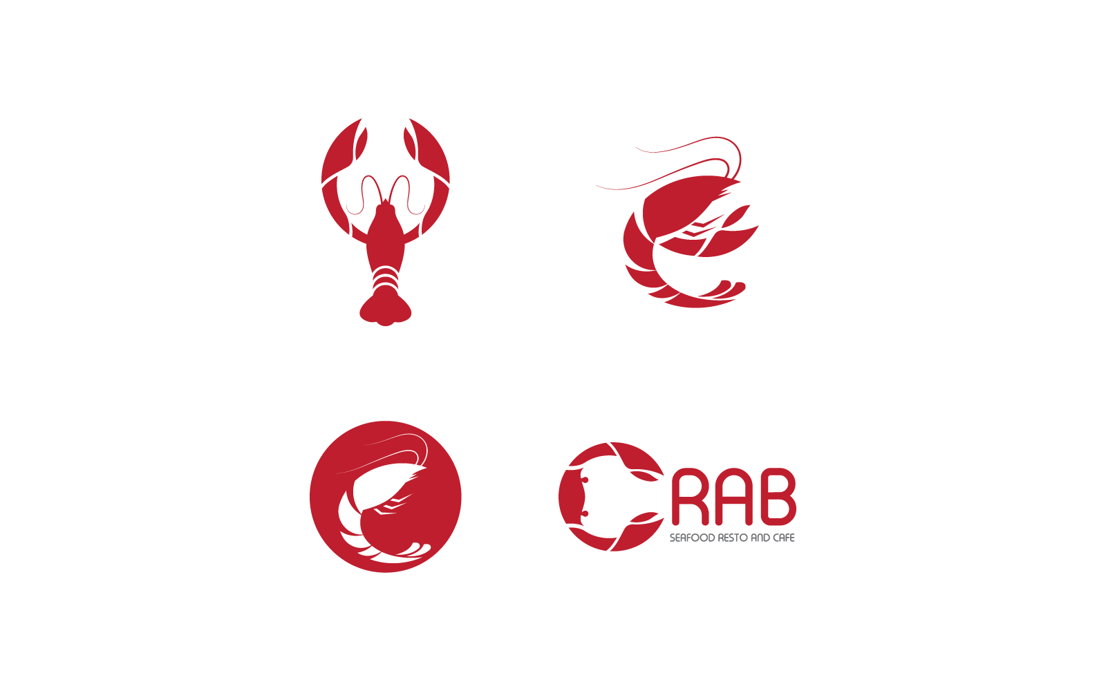 Homar logo ilustracja wektor Płaska konstrukcja