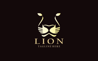 Lion Face Logo Design Template V12