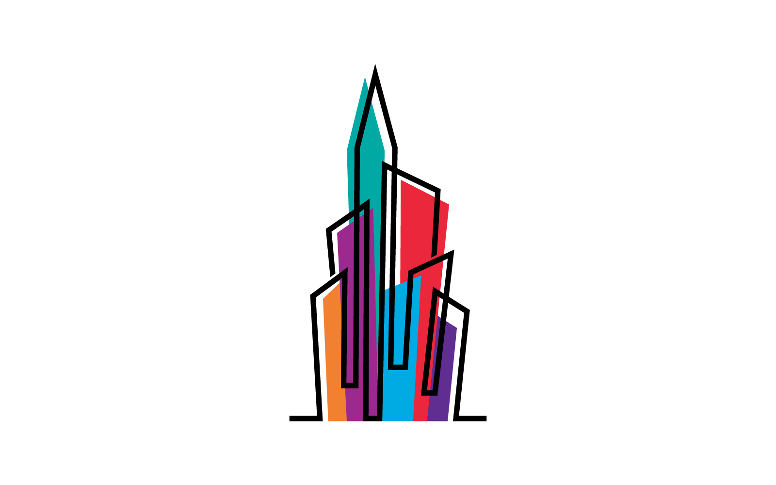 Modern City skyline icon vector illustration Logo Template