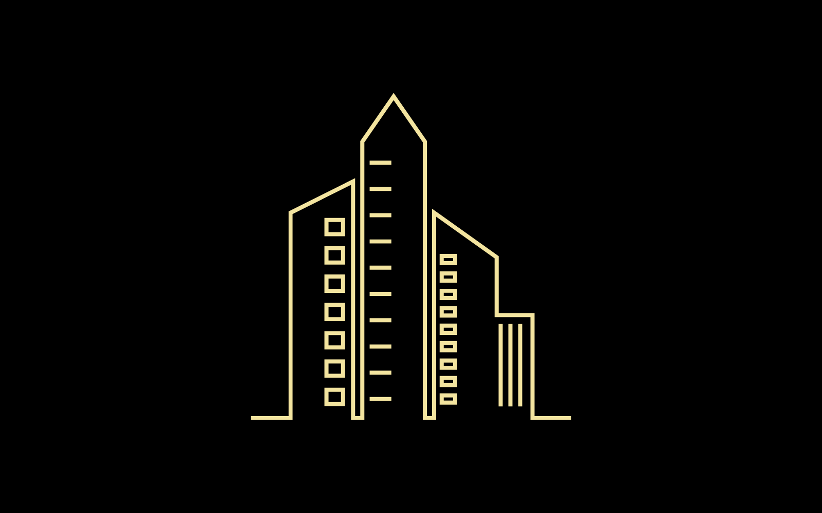 Modern City skyline vector flat design Logo Template