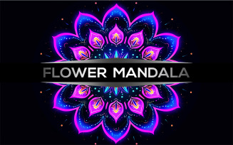 Neon mandala | neon flower mandala | neon flower | mandala design