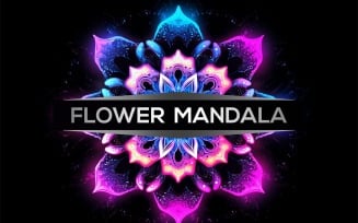Neon mandala | neon flower mandala | neon flower art | neon light mandala design