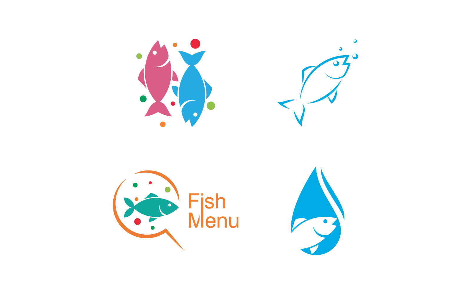 Plantilla de icono vectorial del logotipo de ilustración de pescado