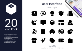 User Interface Icon Pack Filled Style 3