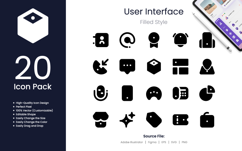 User Interface Icon Pack Filled Style 3 Icon Set