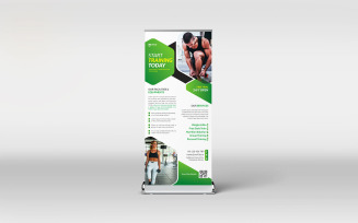 Gym fitness roll-up banner design