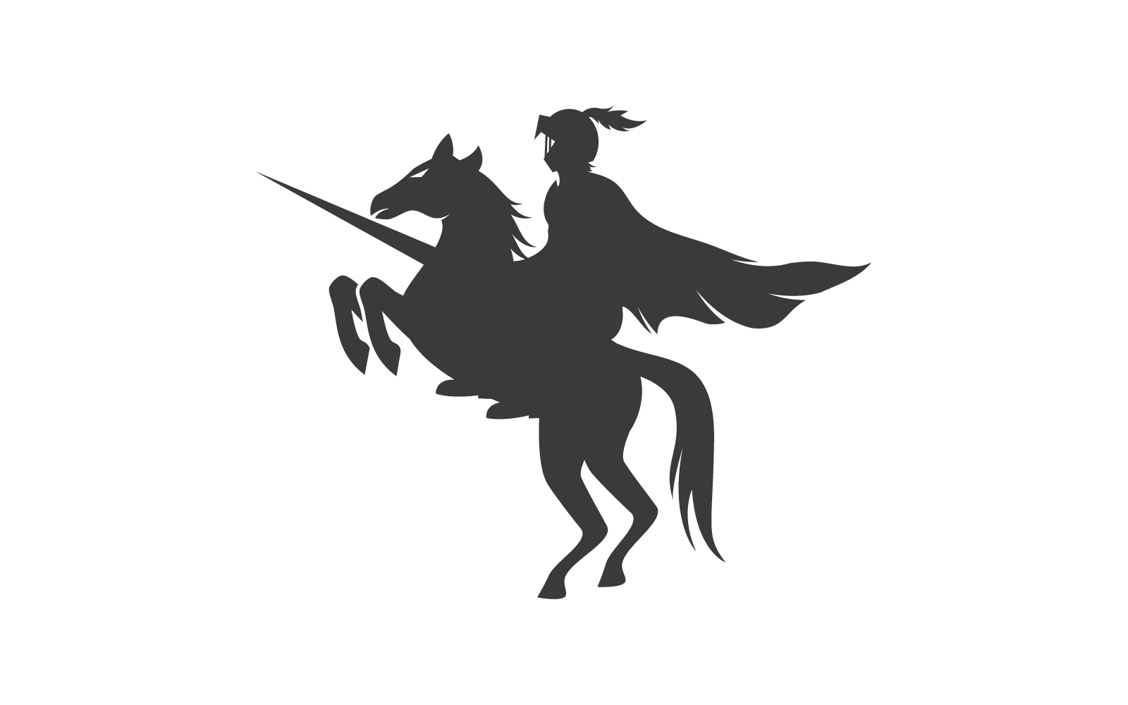 Horse knight hero logo vector design Logo Template