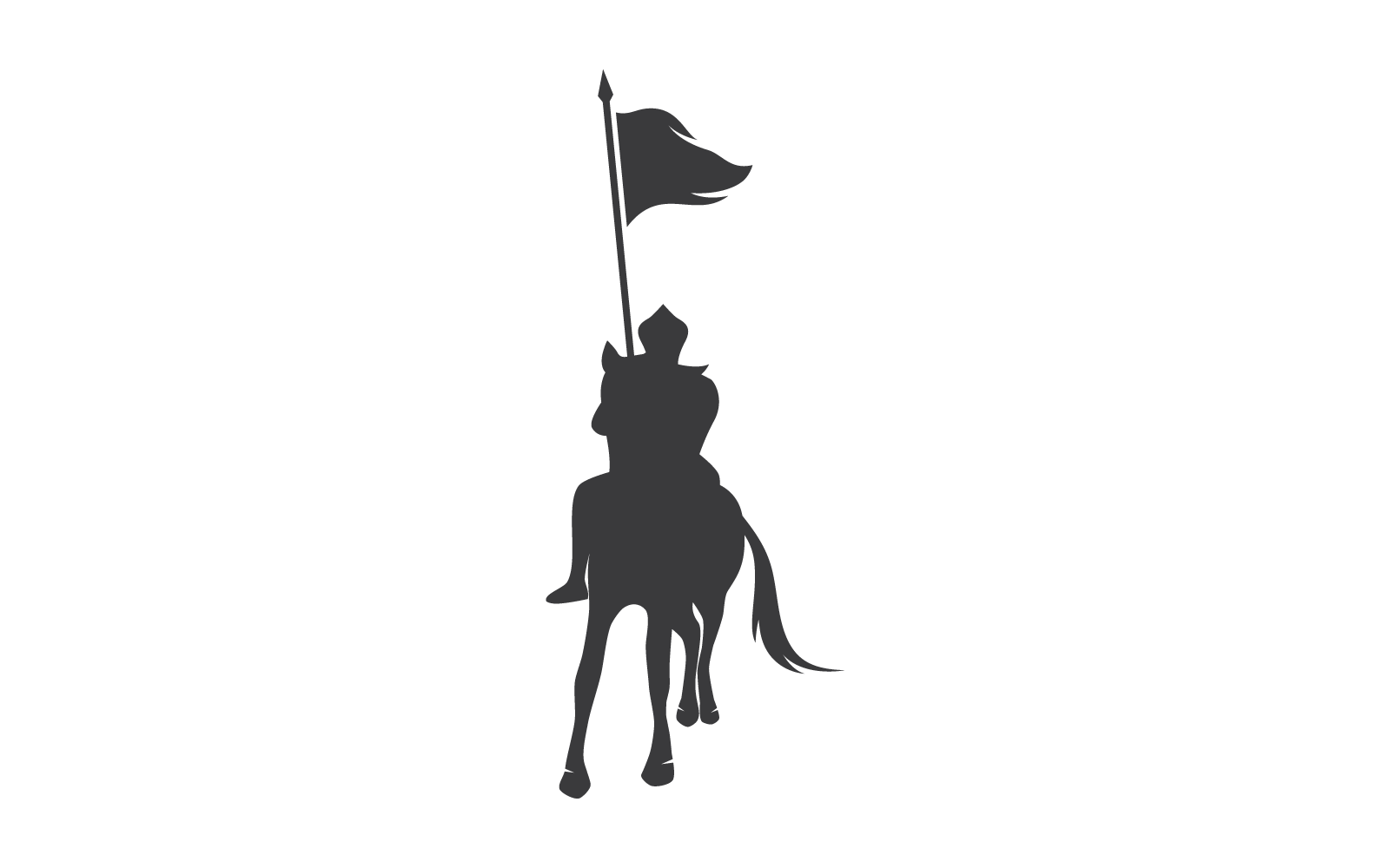 Horse knight hero logo vector illustration template