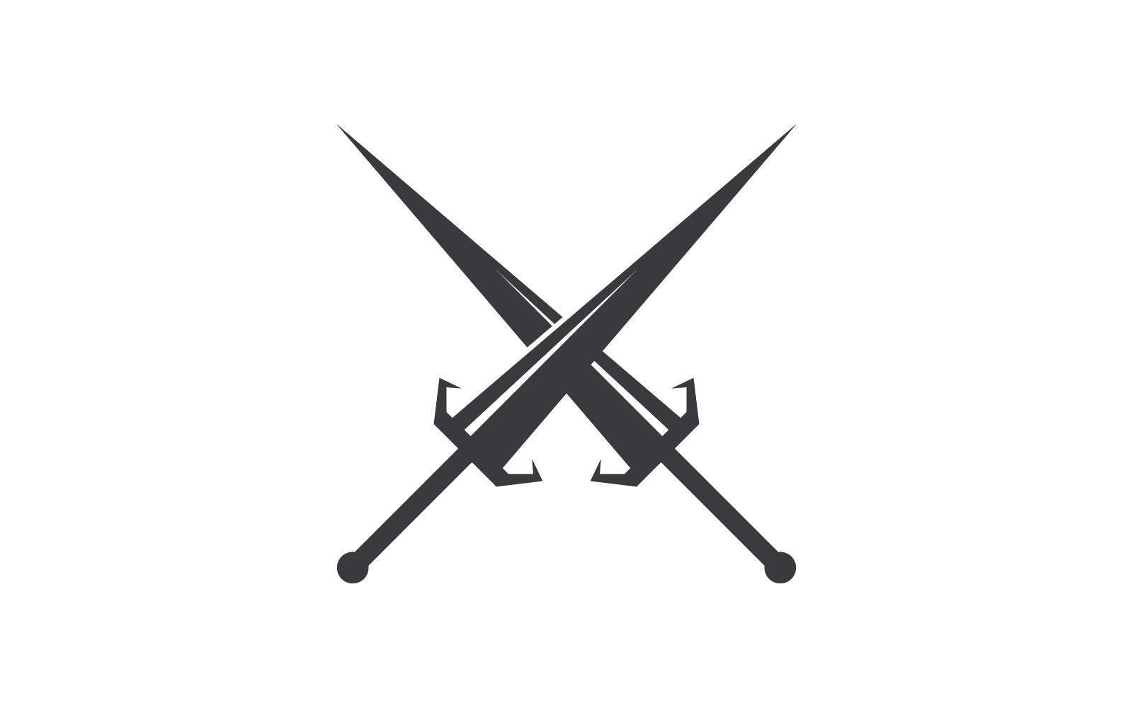 Kılıç logosu vektör şablonu çizimi