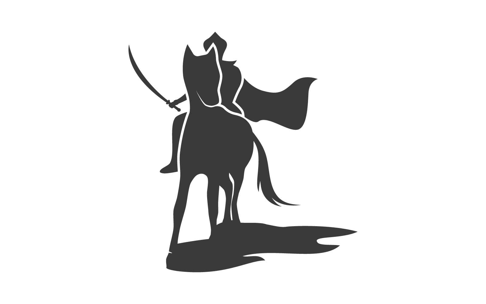 马骑士英雄标志插图模板