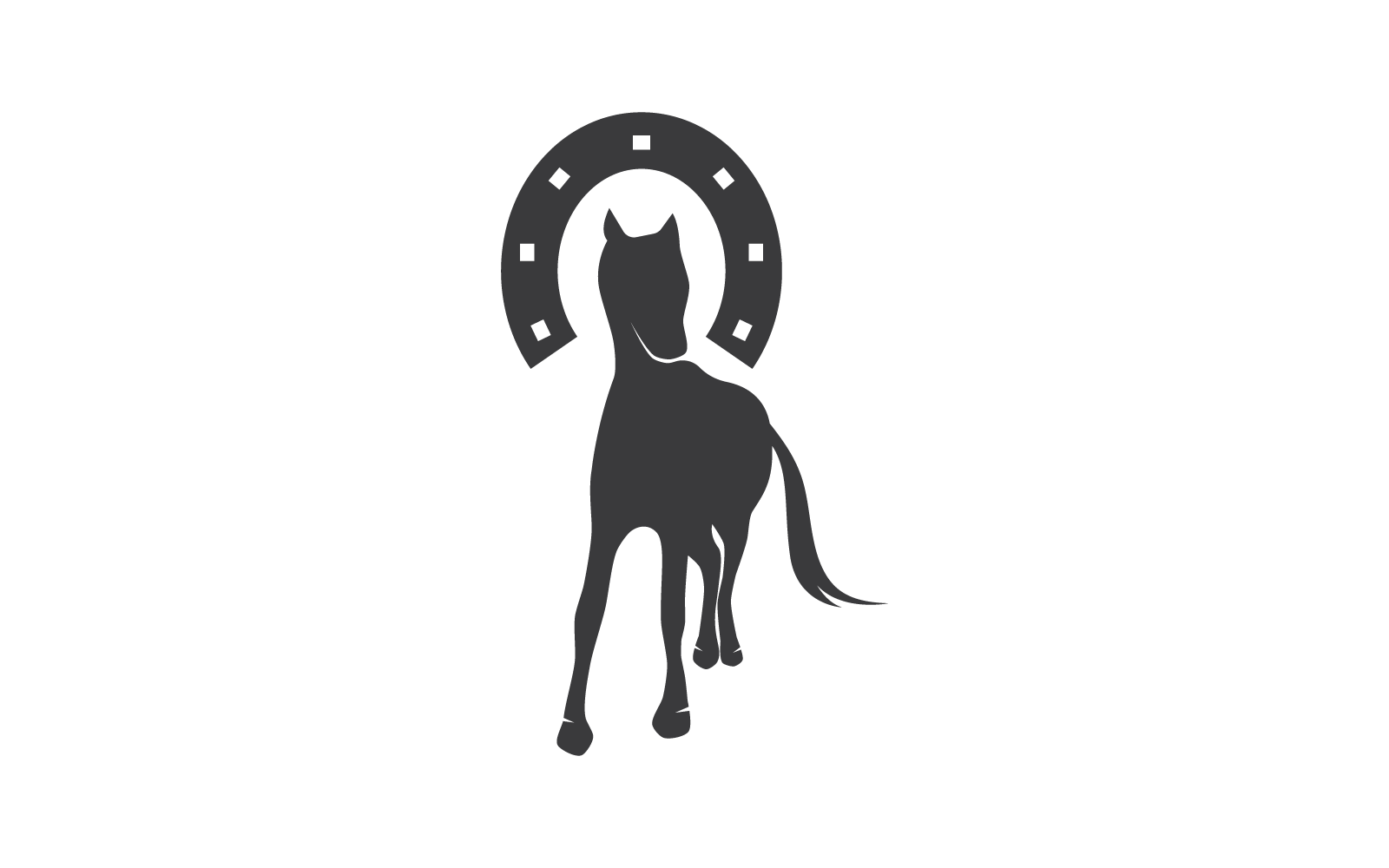 Modèle de conception vectorielle d'icône de logo en fer à cheval