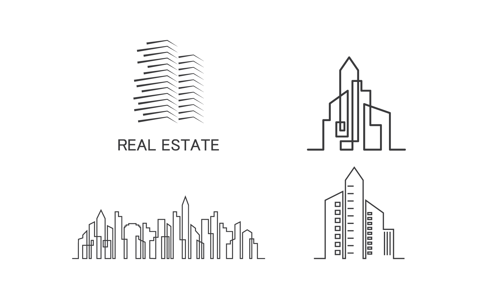 Modern City skyline logo icon illustration vector