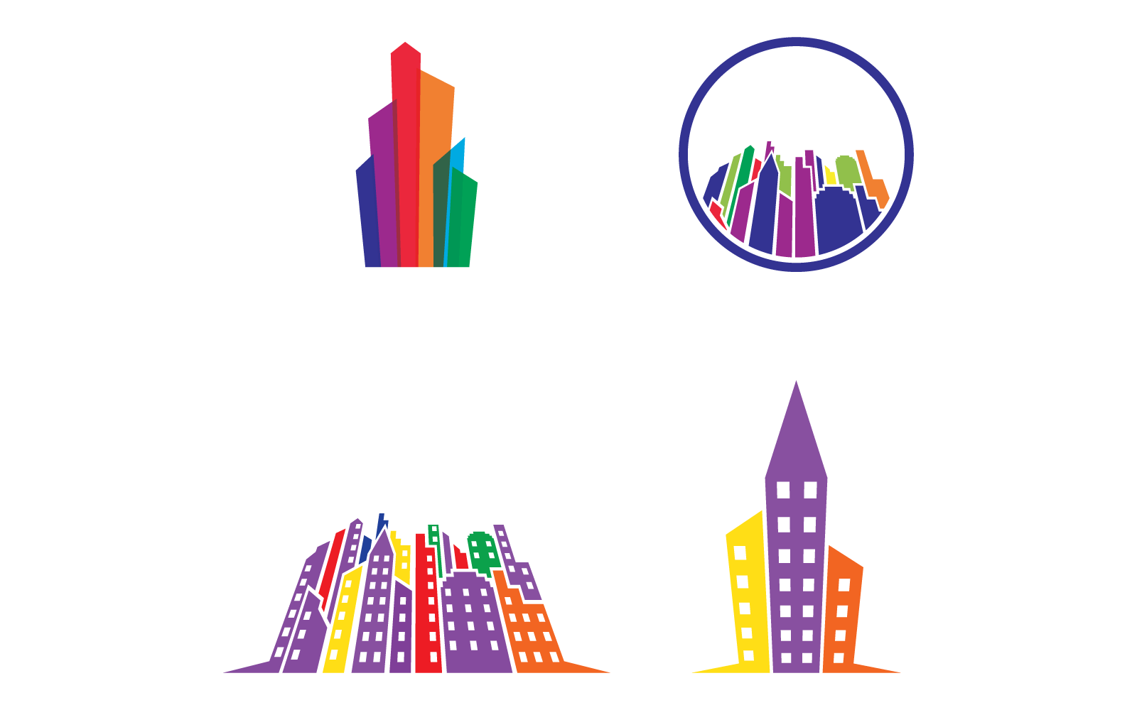 Modern City skyline logo illustration template