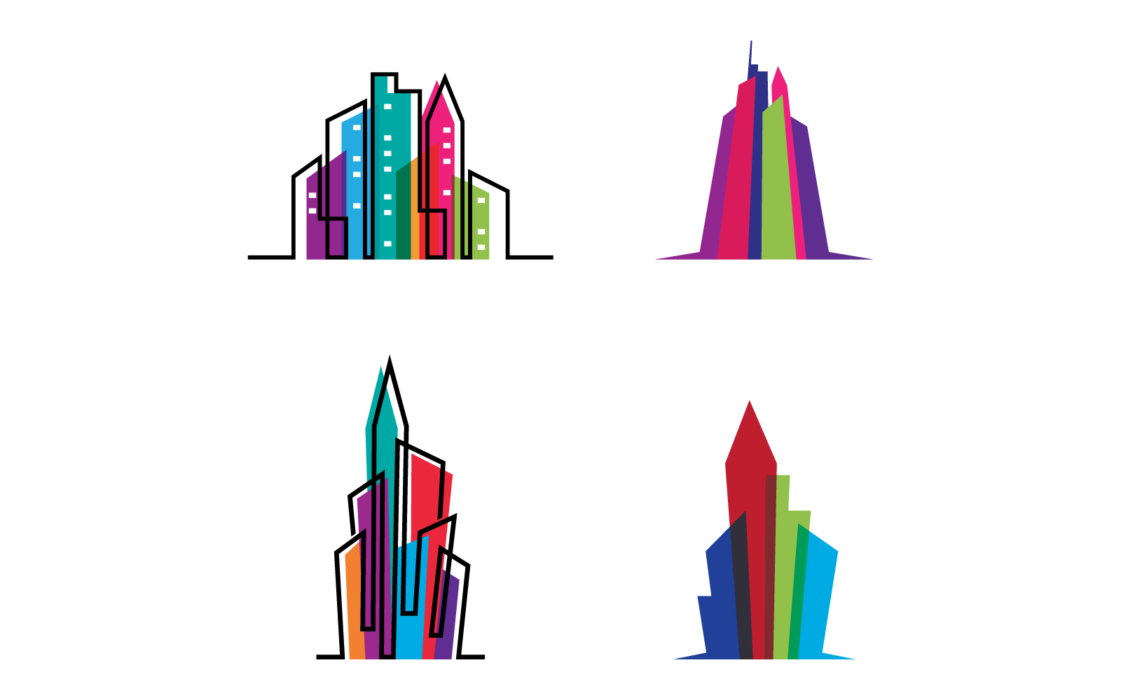 Modern City skyline logo illustration vector