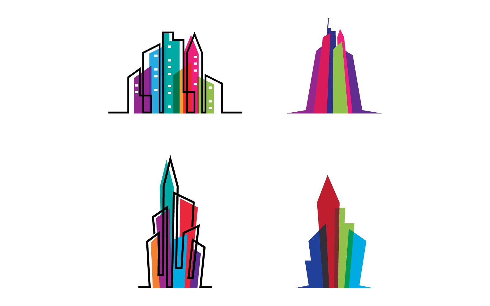 Modern City skyline logo illustration vector