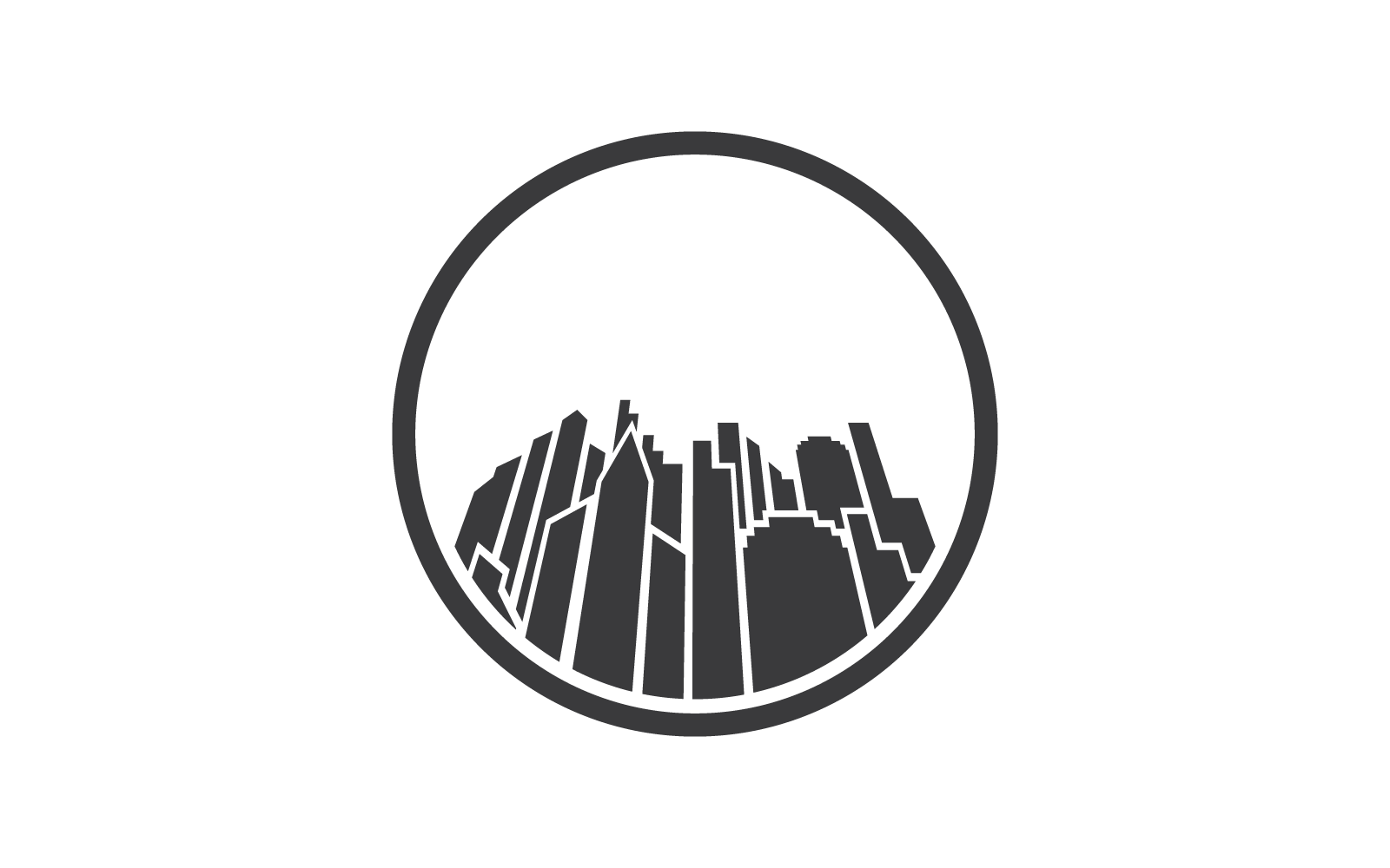 Modern City skyline vector design logo template