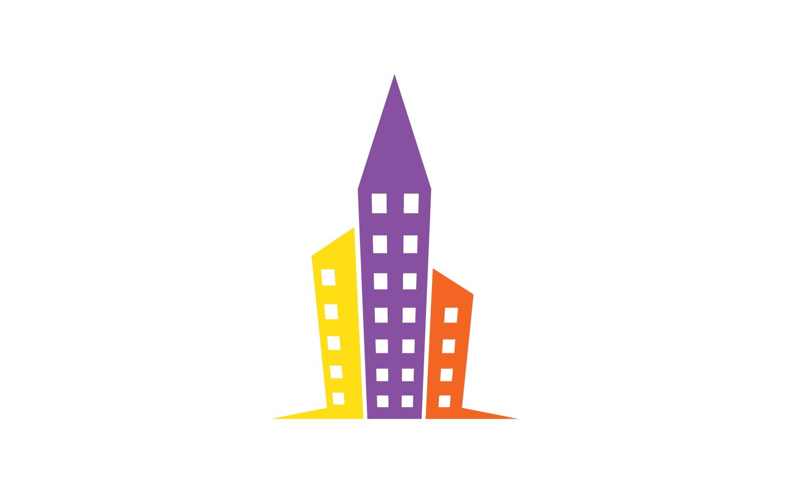 Nowoczesne miasto panoramę wektor logo Płaska konstrukcja