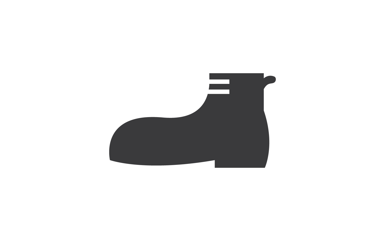 Siyah ordu ayakkabısı düz ikon vektörü