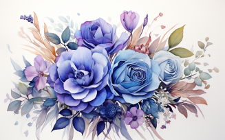 Watercolor Flowers Bouquets, illustration background 153