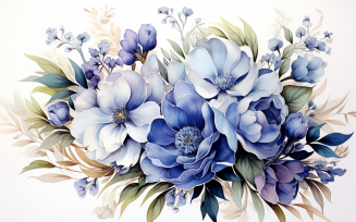 Watercolor Flowers Bouquets, illustration background 155