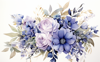 Watercolor Flowers Bouquets, illustration background 156