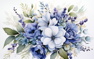 Watercolor Flowers Bouquets, illustration background 157