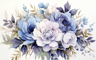 Watercolor Flowers Bouquets, illustration background 159
