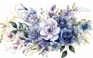Watercolor Flowers Bouquets, illustration background 161