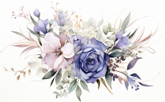 Watercolor Flowers Bouquets, illustration background 163