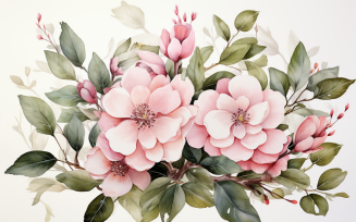 Watercolor Flowers Bouquets, illustration background 181