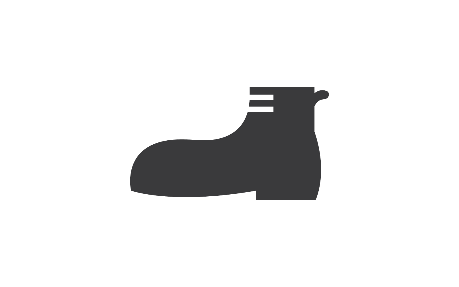 Zwarte legerschoen platte pictogram vector