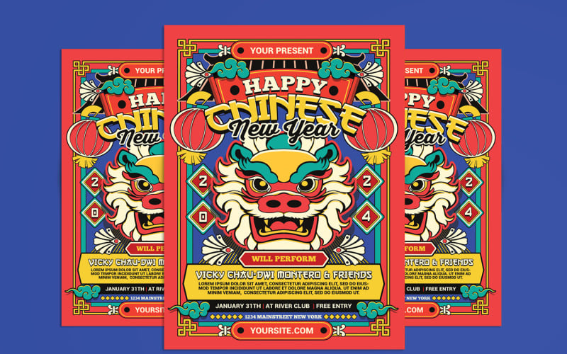 Chinese Lunar New Year Flyer Corporate Identity