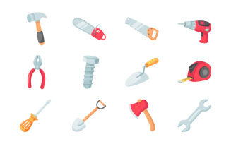 Construction Tools Isolated Object Set