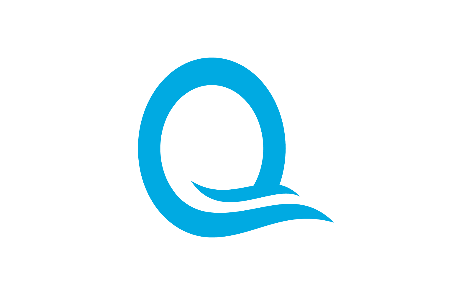 İlk Q harfi su dalgası logo şablonu vektörü