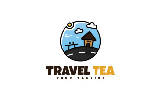 Travel Tea Vector Logo Template