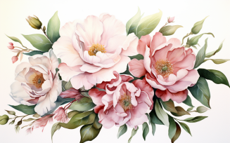 Watercolor Flowers Bouquets, illustration background 183