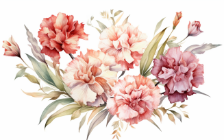 Watercolor Flowers Bouquets, illustration background 188