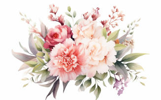 Watercolor Flowers Bouquets, illustration background 189